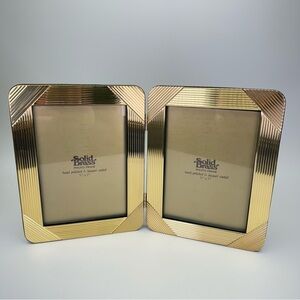 Vintage Solid Brass Double Photo Frame